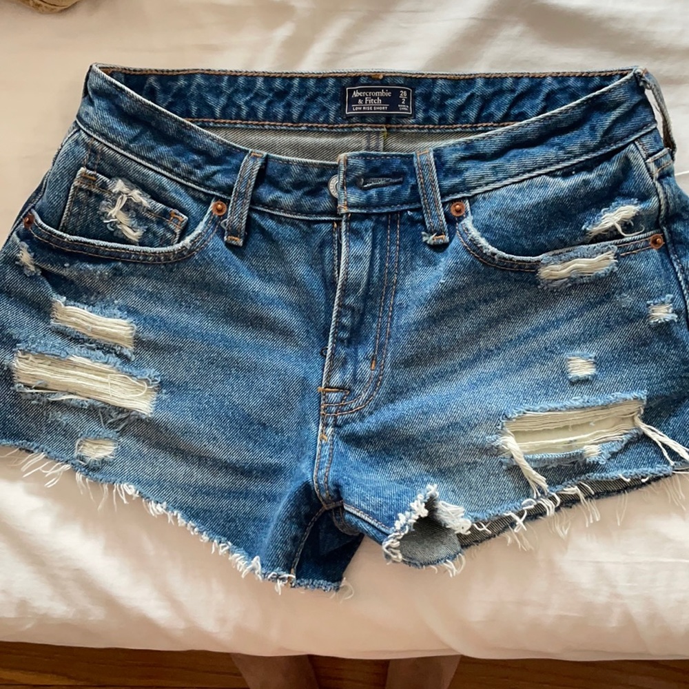 Abercrombie low-rise denim shorts